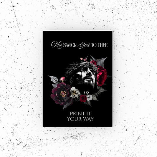 Crowned in Thorns Journal | Hardback Dark Floral Jesus Portrait