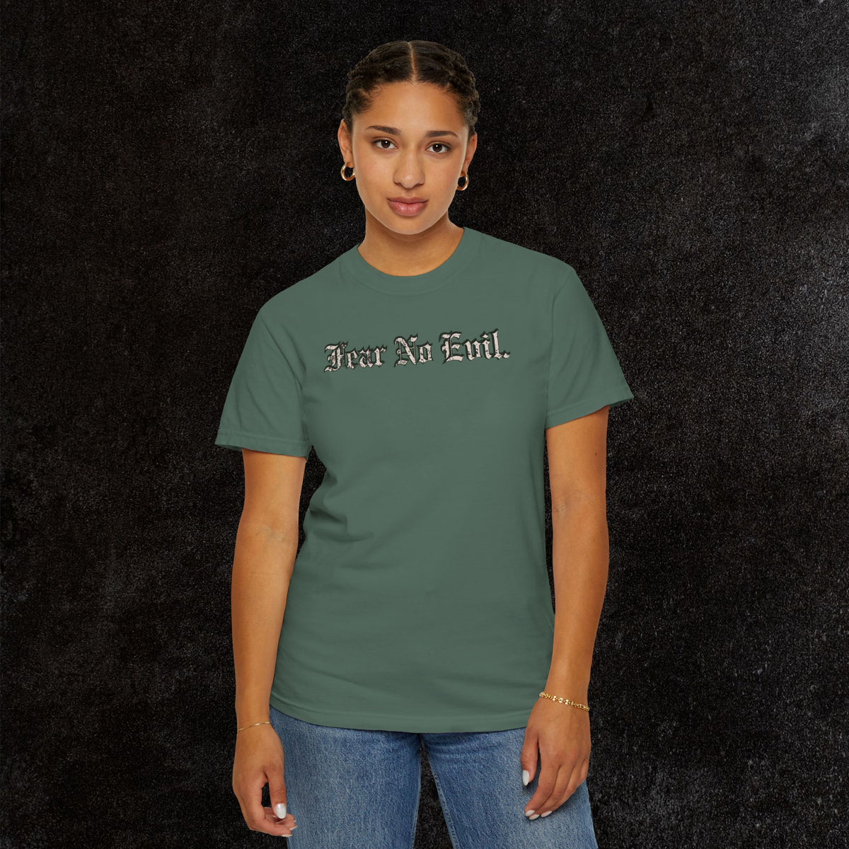 King Jesus Comfort Colors - Fear No Evil Graphic Tee | Psalm 23:4