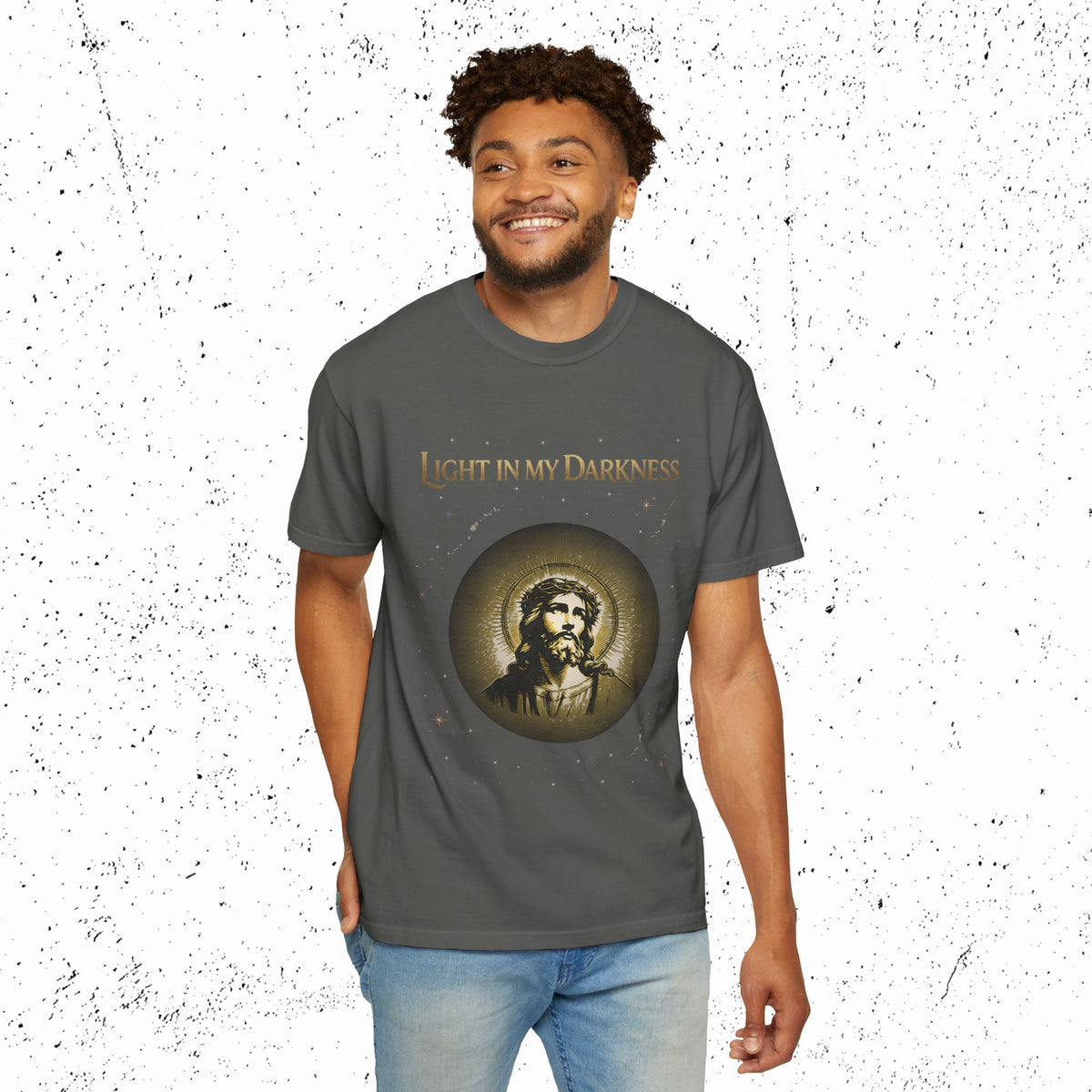 Comfort Colors Light in My Darkness Jesus Graphic Tee | John 1:5