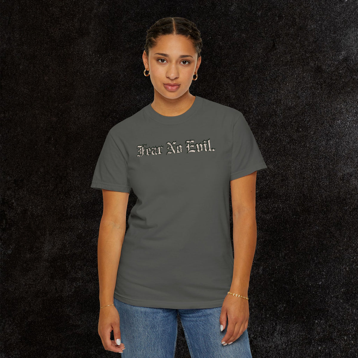 King Jesus Comfort Colors - Fear No Evil Graphic Tee | Psalm 23:4