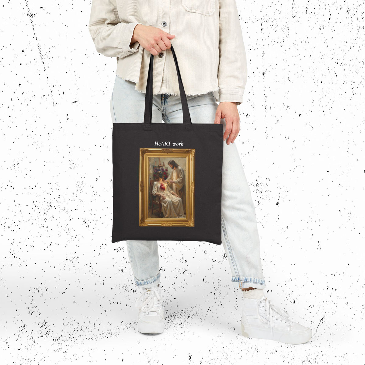 HeART Work Cotton Canvas Tote Bag | Ezekiel 36:26