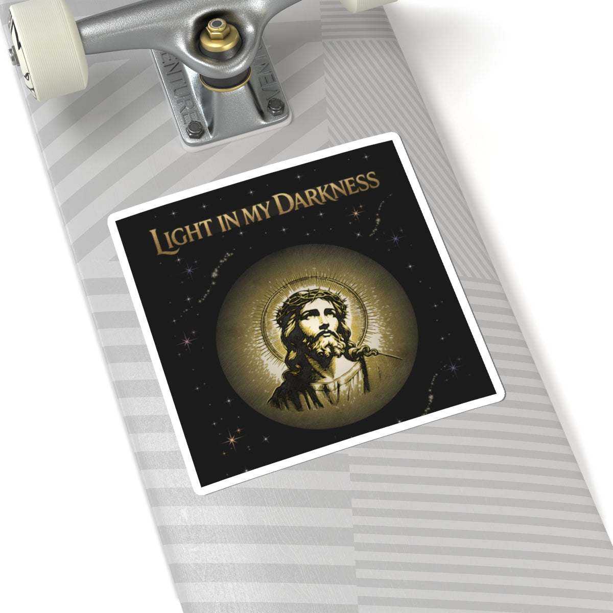Light in My Darkness Jesus Halo Sticker | Religious Faith Vinyl Kiss-Cut