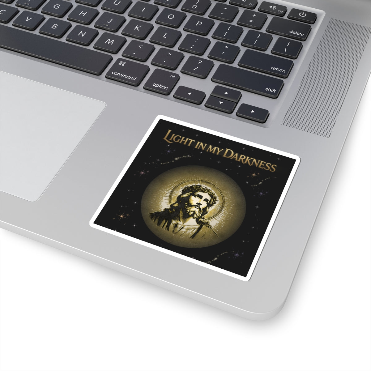 Light in My Darkness Jesus Halo Sticker | Religious Faith Vinyl Kiss-Cut