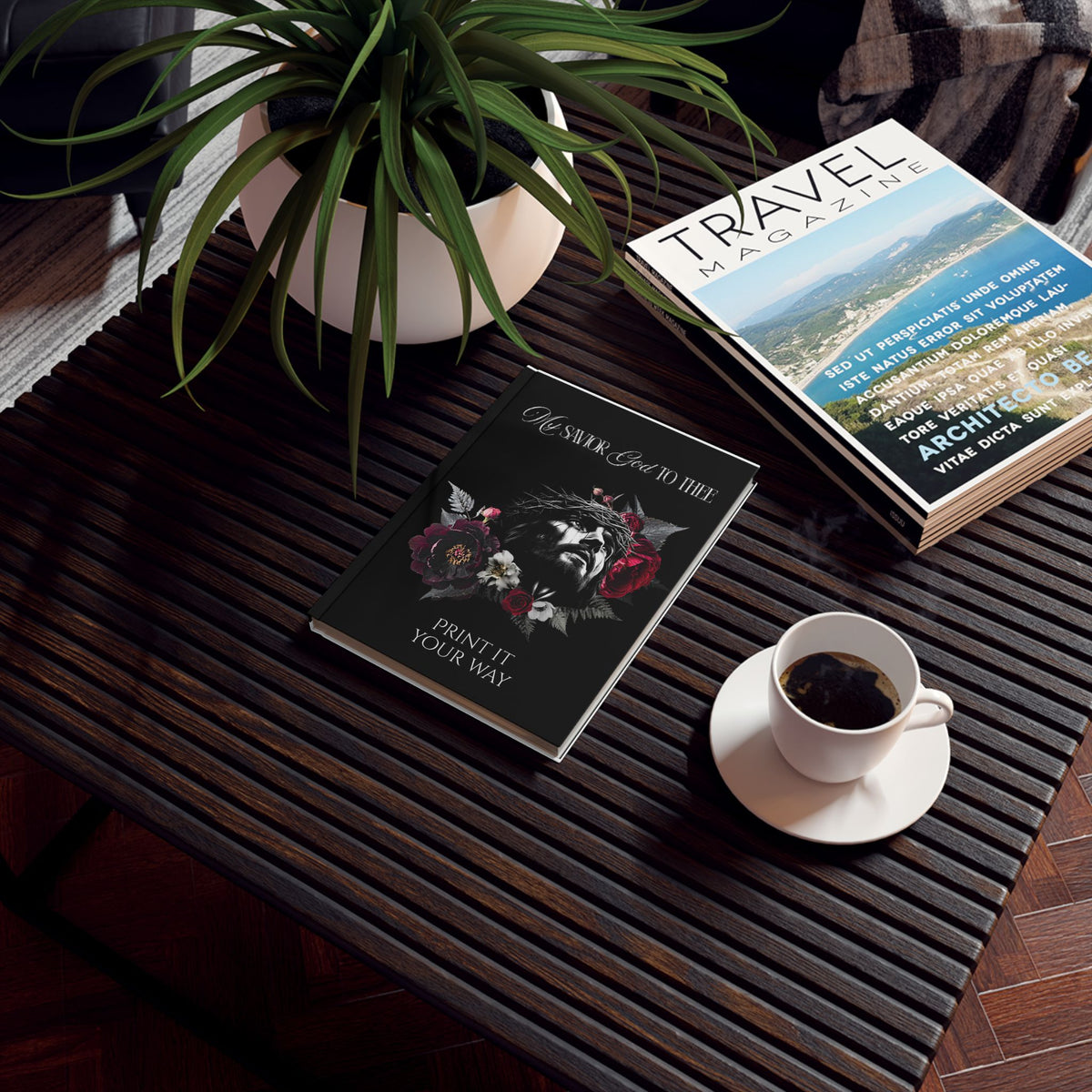 Crowned in Thorns Journal | Hardback Dark Floral Jesus Portrait
