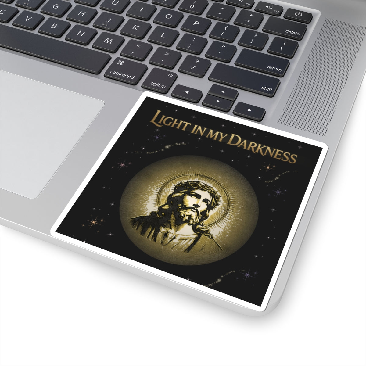 Light in My Darkness Jesus Halo Sticker | Religious Faith Vinyl Kiss-Cut