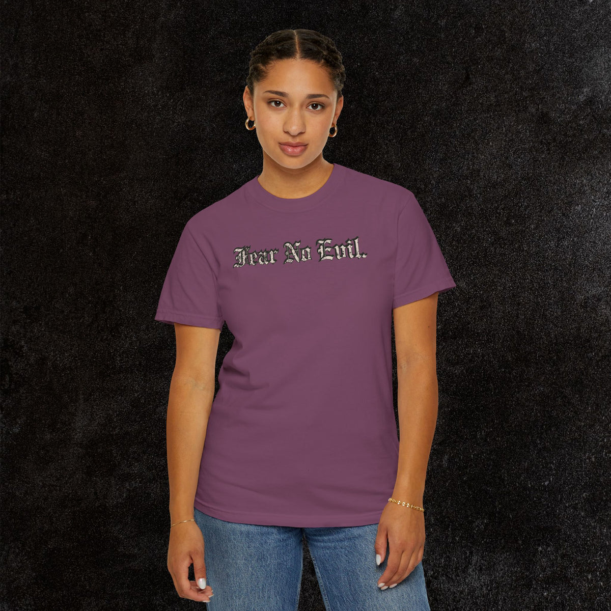 King Jesus Comfort Colors - Fear No Evil Graphic Tee | Psalm 23:4