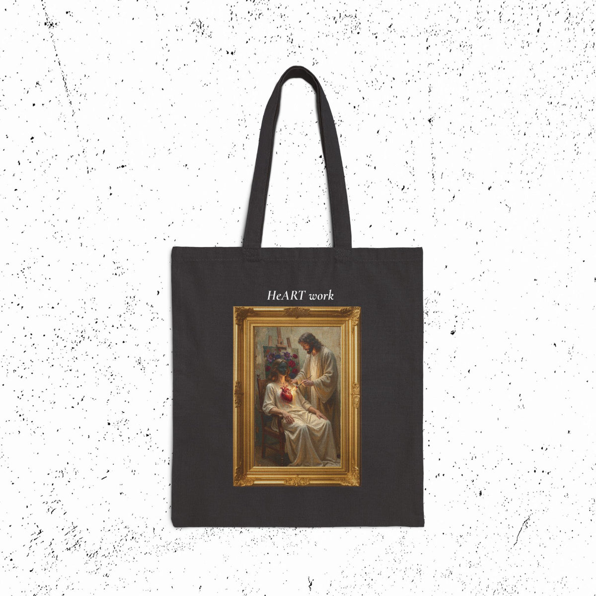 HeART Work Cotton Canvas Tote Bag | Ezekiel 36:26