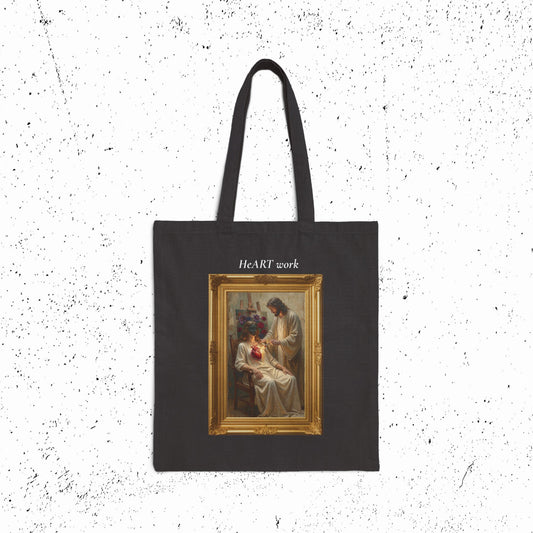 HeART Work Cotton Canvas Tote Bag | Ezekiel 36:26