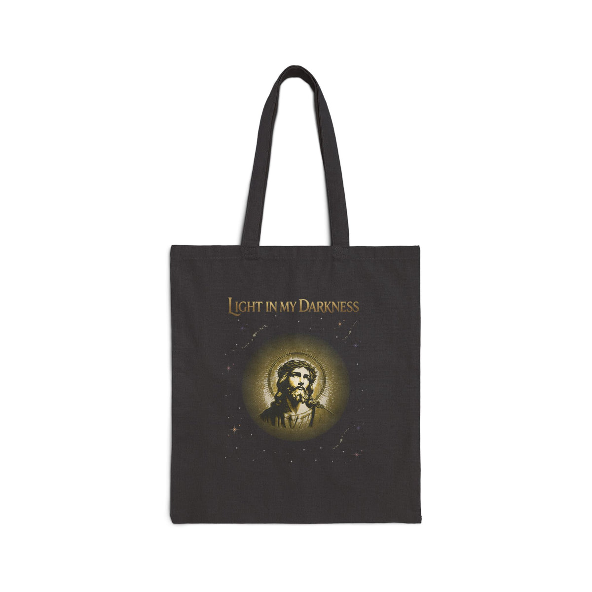 Light in My Darkness Jesus Illustration Tote Bag | Religious Christian Design