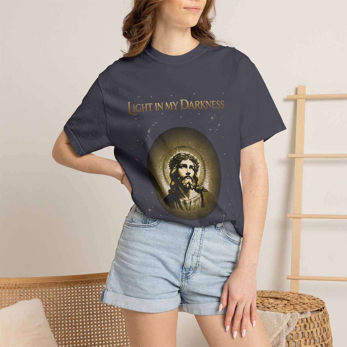 Comfort Colors Light in My Darkness Jesus Graphic Tee | John 1:5