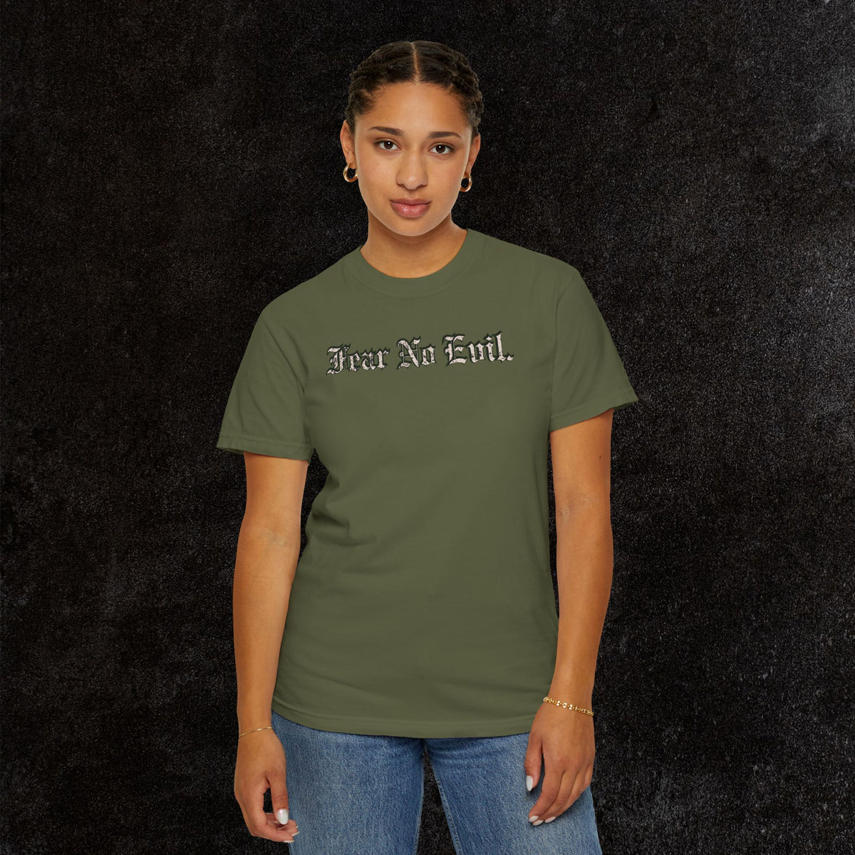 King Jesus Comfort Colors - Fear No Evil Graphic Tee | Psalm 23:4
