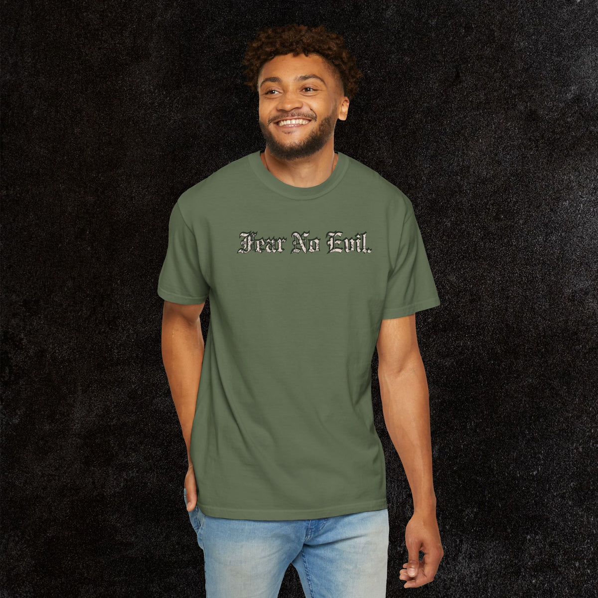 King Jesus Comfort Colors - Fear No Evil Graphic Tee | Psalm 23:4