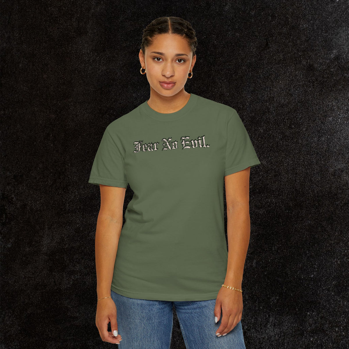 King Jesus Comfort Colors - Fear No Evil Graphic Tee | Psalm 23:4