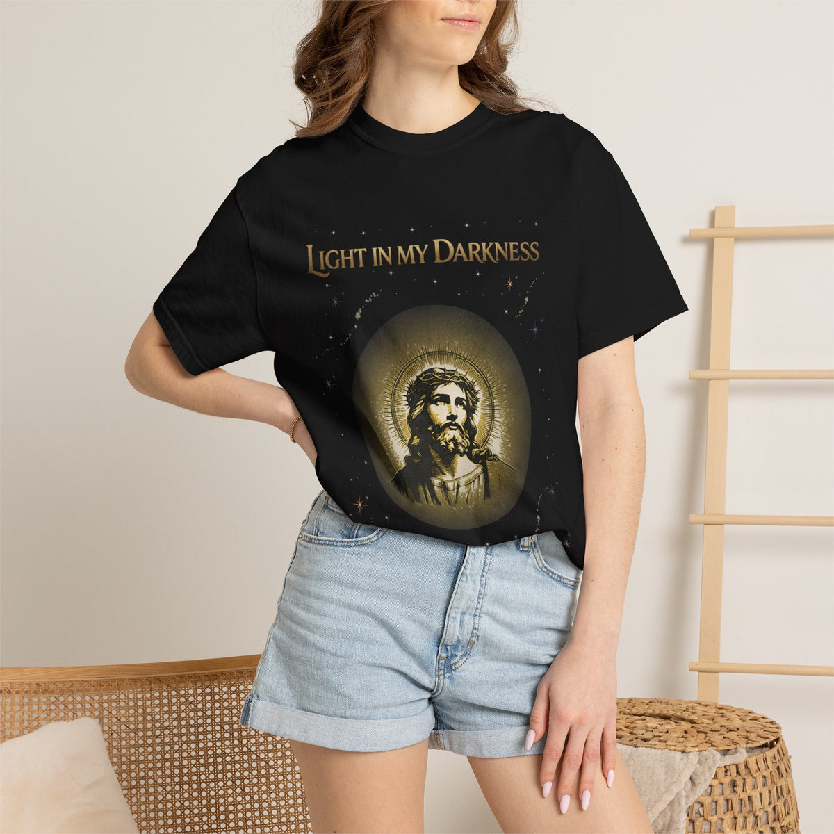 Comfort Colors Light in My Darkness Jesus Graphic Tee | John 1:5
