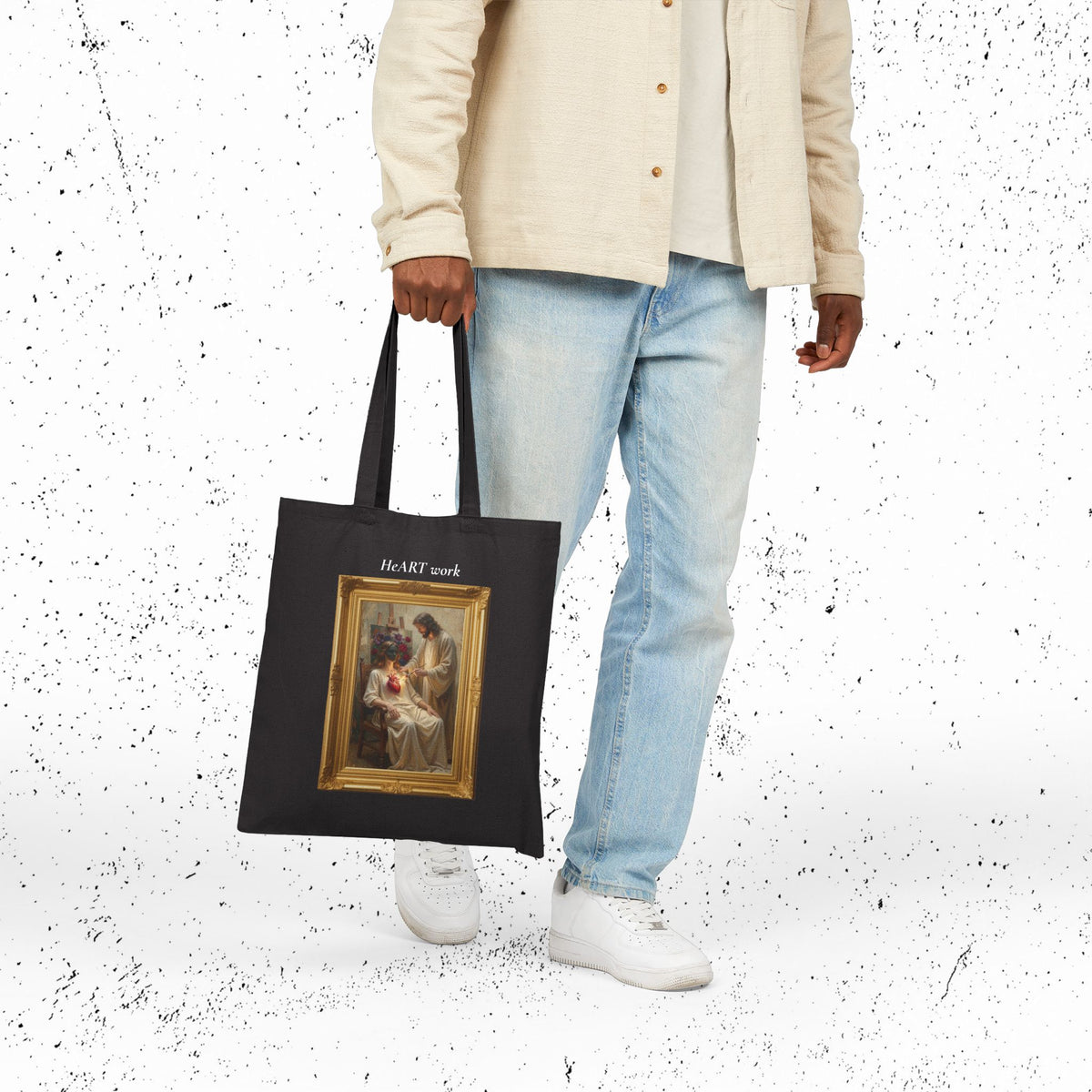 HeART Work Cotton Canvas Tote Bag | Ezekiel 36:26