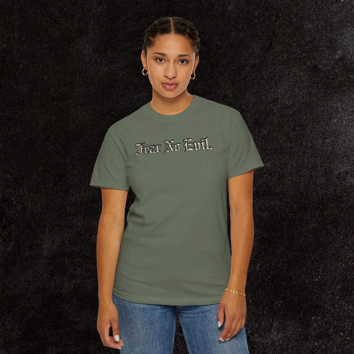 King Jesus Comfort Colors - Fear No Evil Graphic Tee | Psalm 23:4