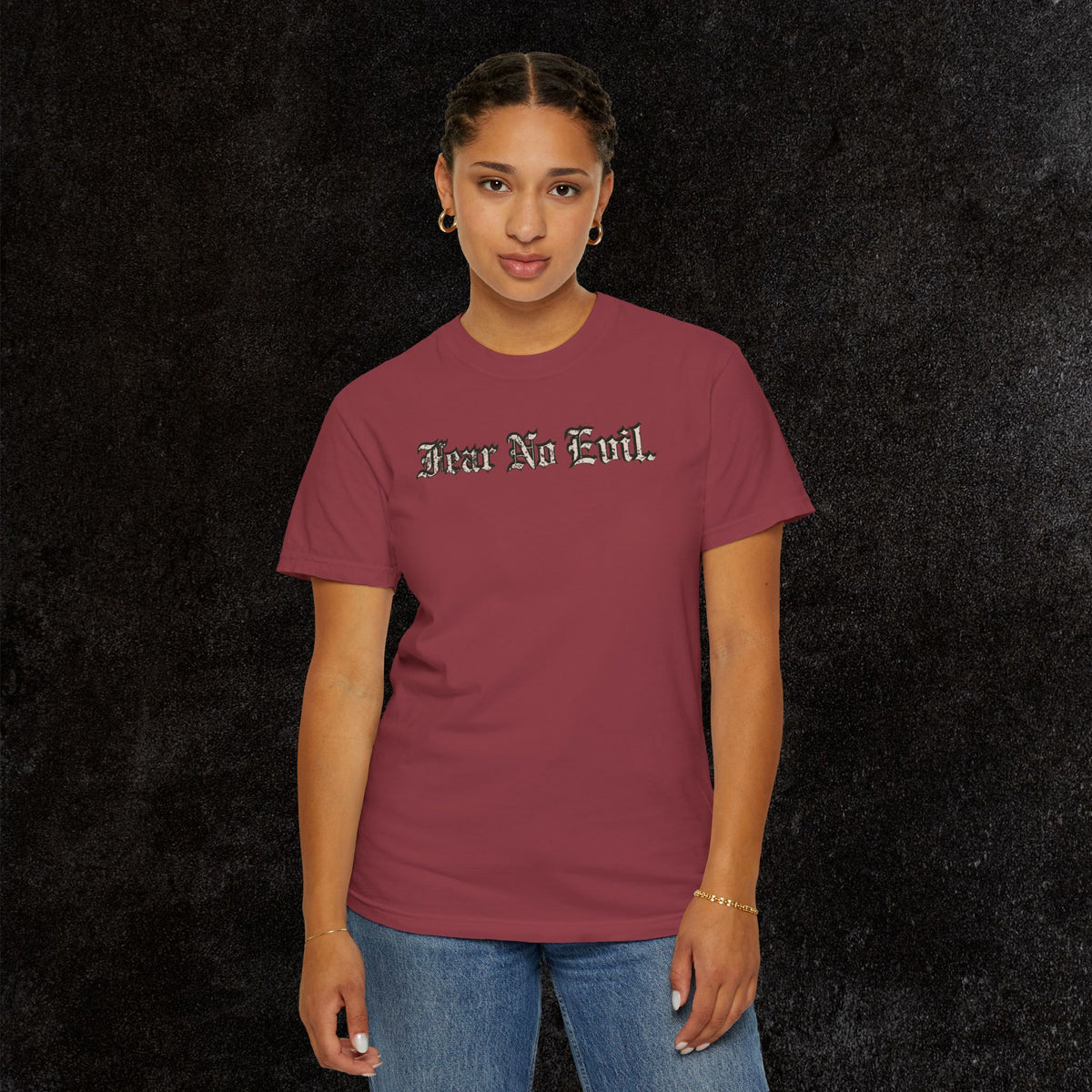King Jesus Comfort Colors - Fear No Evil Graphic Tee | Psalm 23:4