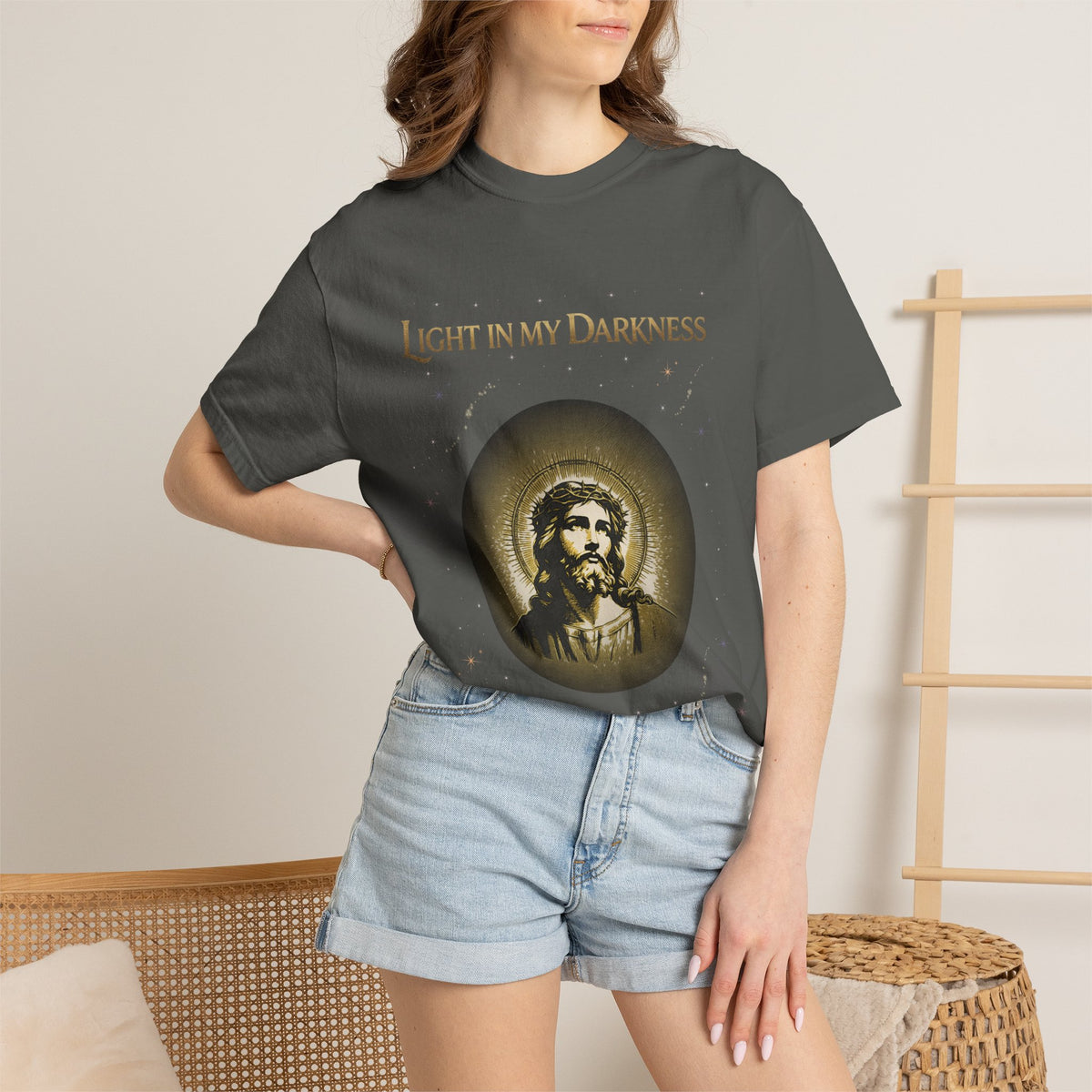 Comfort Colors Light in My Darkness Jesus Graphic Tee | John 1:5