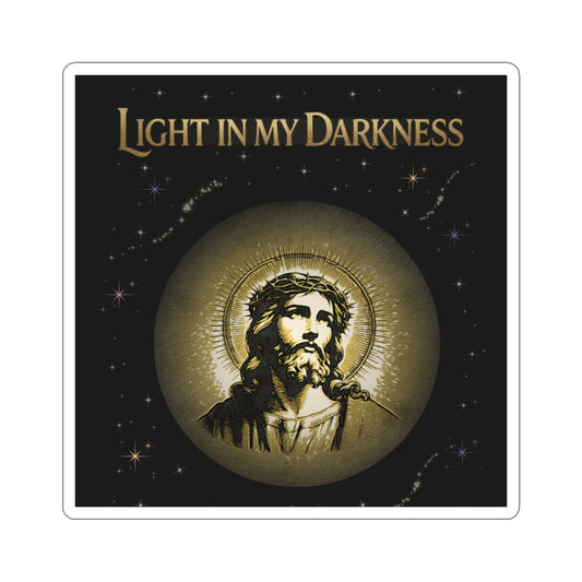 Light in My Darkness Jesus Halo Sticker | Religious Faith Vinyl Kiss-Cut
